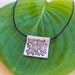 Square Fine Silver Necklace with Swirl Pattern