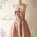 SALE---Amor Vintage Inspired- Romantic Light Green and Pink Shade Rose Bud Sweet Halter Cotton Mini Dress -Fit XS ,S , S/M-