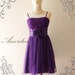 Amor Vintage Inspired- Romanic Girl - Flower Tulle Gorgeus Mini Dress in Sassy Purple for Wedding, Prom, Party -XS and S-