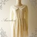 Amor Vintage Inspired- Vintage Lady- Sweet Vintage Feminine Style Long Sleeve Cream Flower Filigree Mini Lace Dress or Tunic-Fit S-