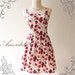 HOT SALE Amor Vintage Inspired- Every Day is Fairy Tale- Apple Story -Romantic Sweet Red Apple Halter Cotton Dress -Fit XS ,S -