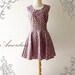 SUPER SALE--Amor Vintage Inspired- SwEeT GiRl- 1950' Inspired Flare Skirt Black Bg Pink Floral Cotton Mini Dress for Any Occasion-Fit S-