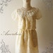 SUMMER SALE--Amor Vintage Inspired- Princess Closet- Light Beige Vintage Dolly Sleeve Floral Cocktail Lace Dress -Fit S-M -