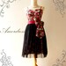 Amor Vintage Inspired Black Tutu Red Floral Dress for Wedding Prom -Princess Romance-- Fit XS-S-