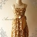 HOT SALE--Amor Dress Vintage Bohemian- - Silver Glitter on Brown-Gold Bohemian Lace Dress -Fit XS-S-