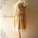 PLUS SIZE Amor Vintage Inspired Mustard Yellow Shade Vintage Floral Lace Dress in Cap Sleeve Style- Princess Closet -Fit XL -