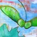 Contemporary Artwork Little Original Acrylic Painting Nature Green Tree "Helicopters"