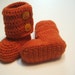 Crochet toddler ankle boots. Ugg inspired. Ready to ship. 12 months. Orange.