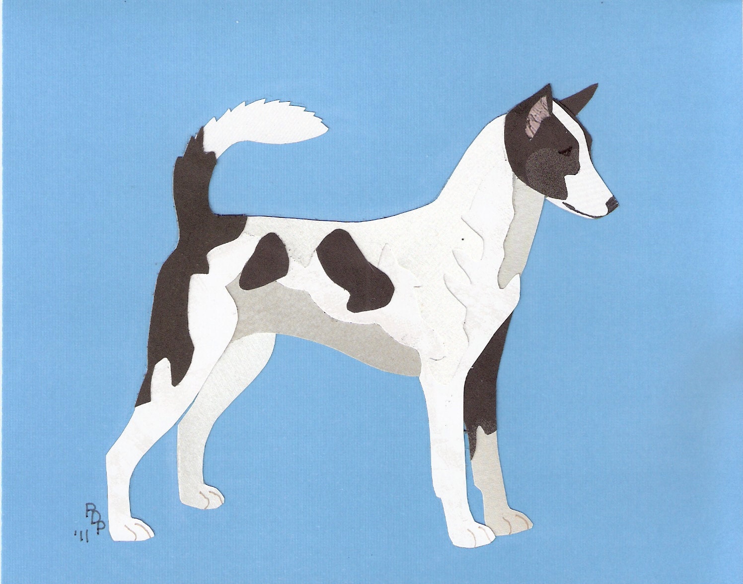 Download Canaan Dog handmade original cut paper collage dog art other