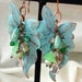 RESERVED For Ilse Verdigris Patina Filigree Bead Cluster Earrings with Turquoise, Czech Crystals and Pearls