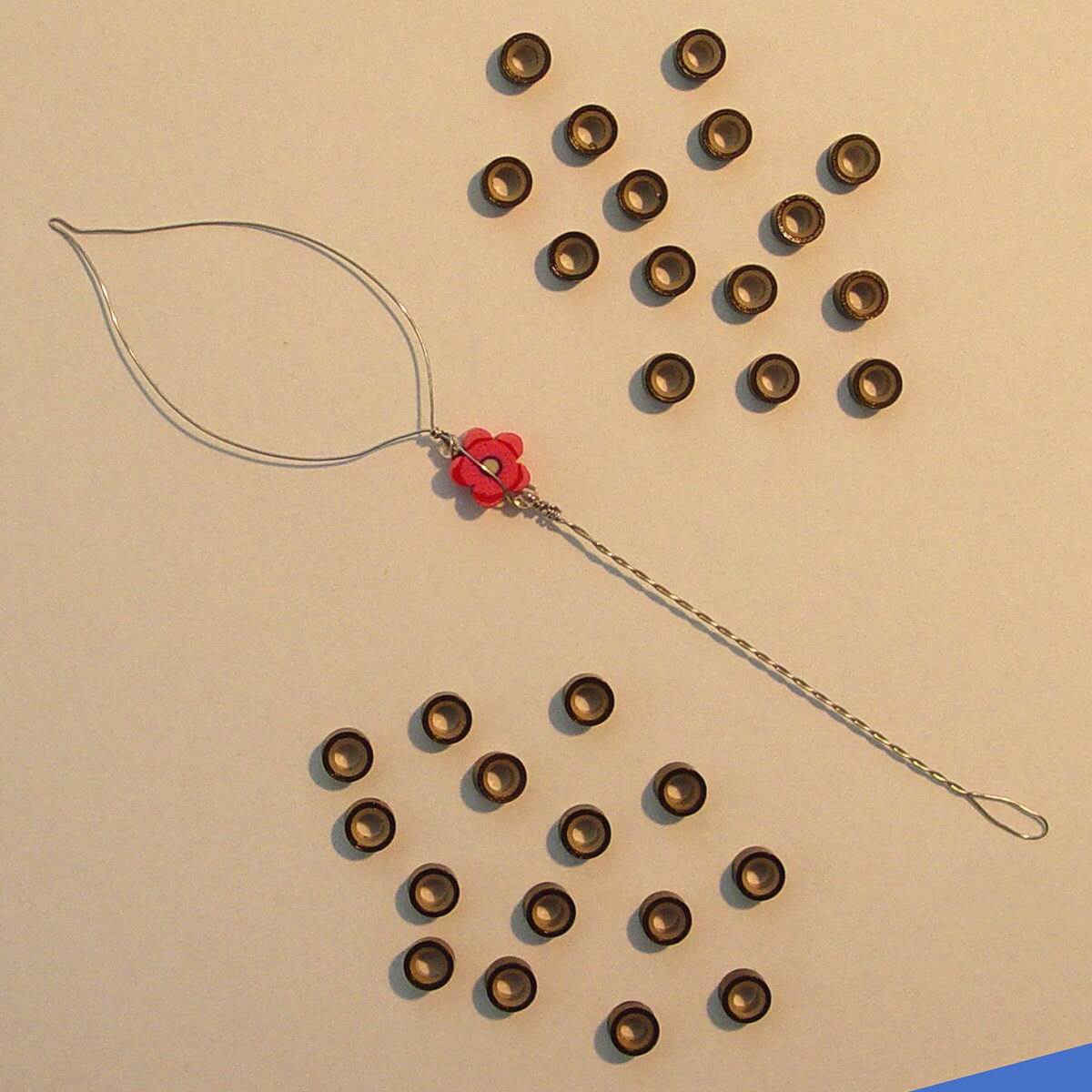 Threading tool 30 beads and instructions for by MyFeatherForever