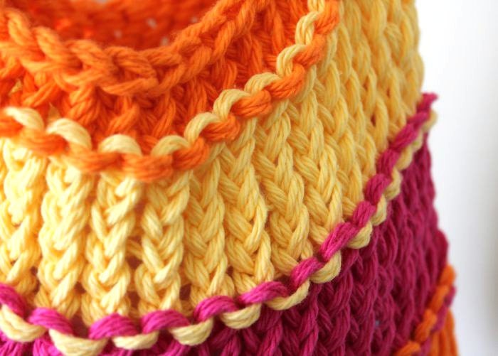 Knitted Bag Bright Loom Knit Cotton Tote Bag