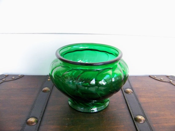 Green Glass Vase Vintage By Napco By Eraglassco On Etsy 9188