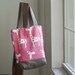 Giraffe Mini Button Tote Bag, Pink and Gray *SALE*