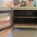 Vintage french cupboard chippy painted cream chicken wire shabby chic prairie