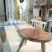 French vintage primitive milking stool shabby chic prairie