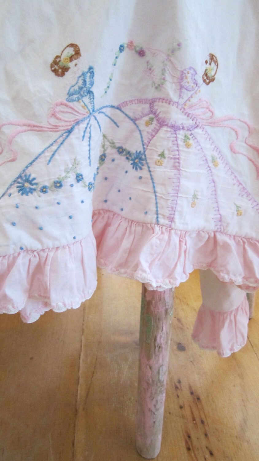 Victorian pillow cases pink ruffles