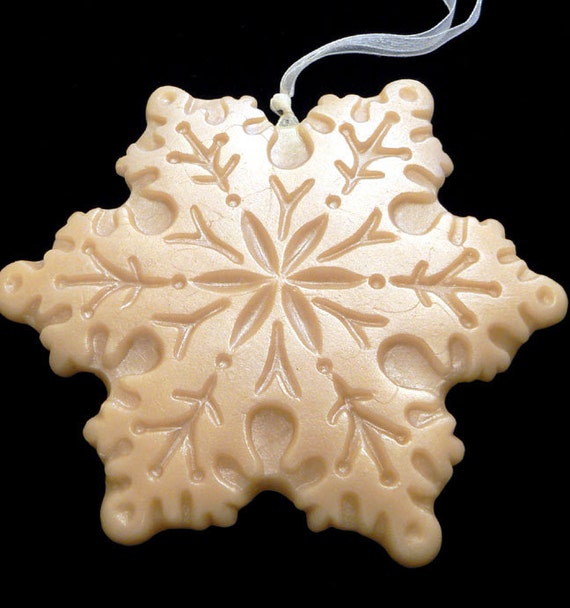 Handmade Artisanal Beeswax Ornament Folk Art SNOWFLAKE