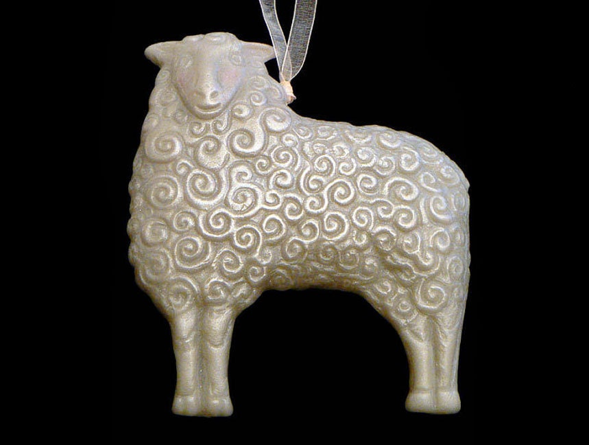 Handmade Artisanal Beeswax Ornament - SHEEP or LAMB