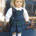 Plaid Jumper, Blouse, Schoolbag, & hairbow 18 inch Doll Clothes for American Girl Kit and Molly