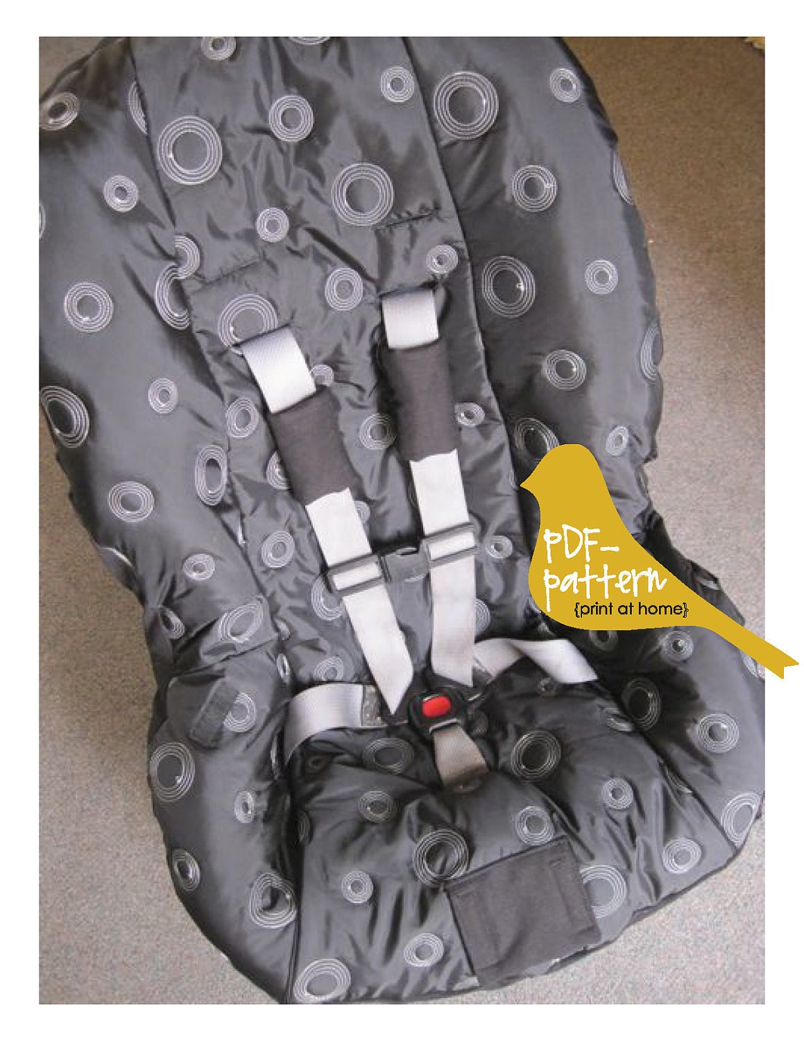 Toddler Car Seat Cover PDF INSTANT DOWNLOAD Sewing Pattern