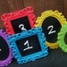 Reserved for Darelle - 12 Vintage Style TABLE NUMBERS - Small Ornate Picture Frames - Gold Frame with Cream Insert