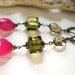 Hot Pink Chalcedony Swarovski Crystal Czech Glass Crystal Oxidized Sterling Silver / Color Pops