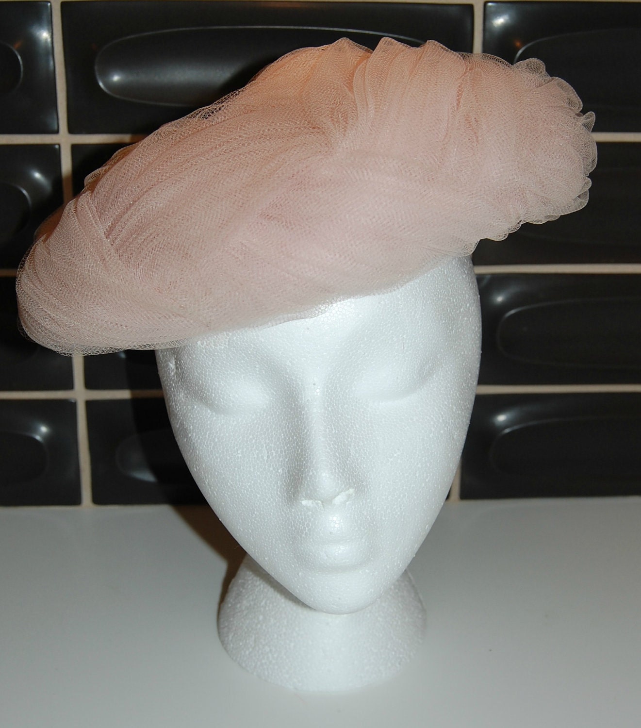 Vintage Pink Saucer Hat