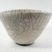 Ceramic Bowl, White Crackle, Raku Pottery