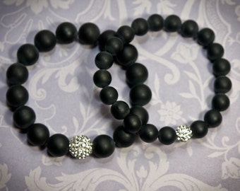 Onyx Bracelet, Dad Bracelet, Matte Onyx Bracelet, Father Daughter Bracelet, Mom Daughter Bracelet, Couple Bracelet, His and Her Bracelet