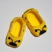 Doll Shoes fit 18" like American Girl Dolls, Felt shoes yellow bumblebee