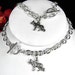 GERMAN SHEPHERD Dog Breed Charm Toggle Silver Tone Necklace Bracelet Pendant Chain Link Set