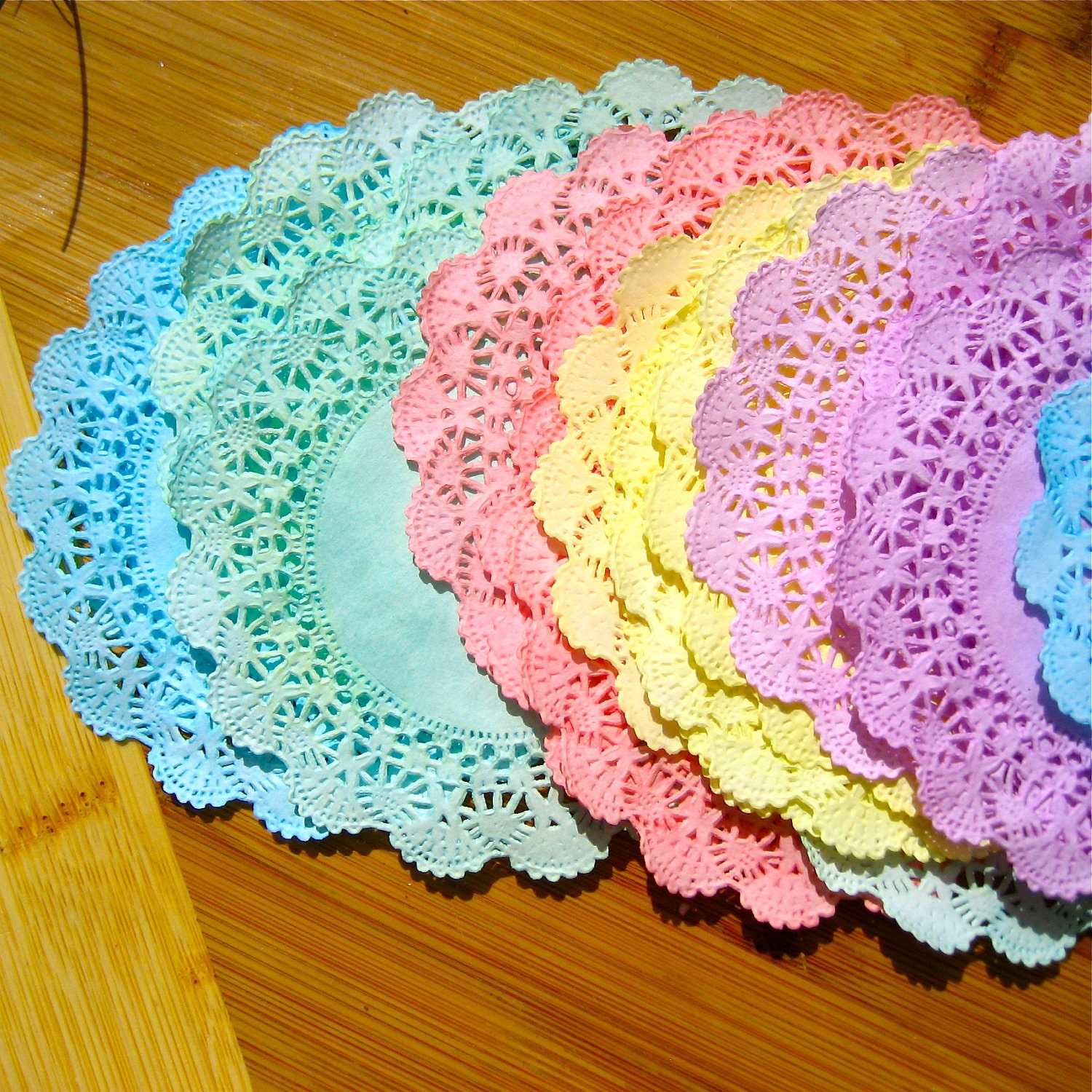 Doilies Hand Dyed Paper Doilies Pastel Rainbow Doily