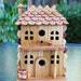 Birdhouse "Two Story with Porch ", wood and wine corks.