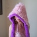 Clearance Furry Hood Scarf Shag Faux Fur Pink Purple Fairy Fun