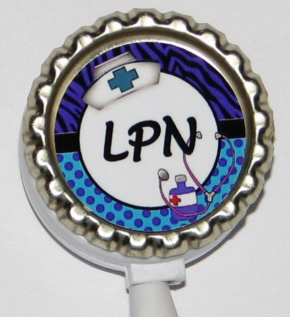 LPN retractable ID badge holder nurse 3 by Treazuresbydebbie