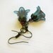 Sophie - vintage inspied lucite flower earrings in teal and red