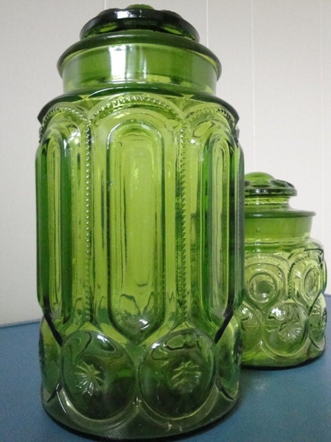 Groovy Green Glass Canister Set