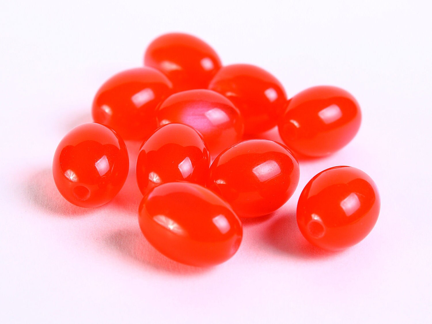 Orange oval beads Orange resin beads 11mm x 9mm 215