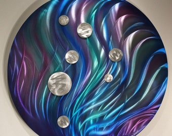 Abstract Metal Wall Art Round Sculpture, Metal Modern Wall Decor, Metal Wall Sculpture, Original Art Design by NY Artist Alex Kovacs - AK362