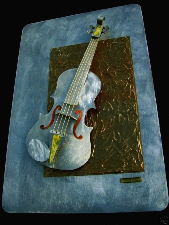 Metal Wall Art Violin Sculpture Home Decor Musical Art