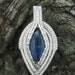 Kyanite and Herkimer Diamond Wire Wrapped Pendant in Sterling Silver