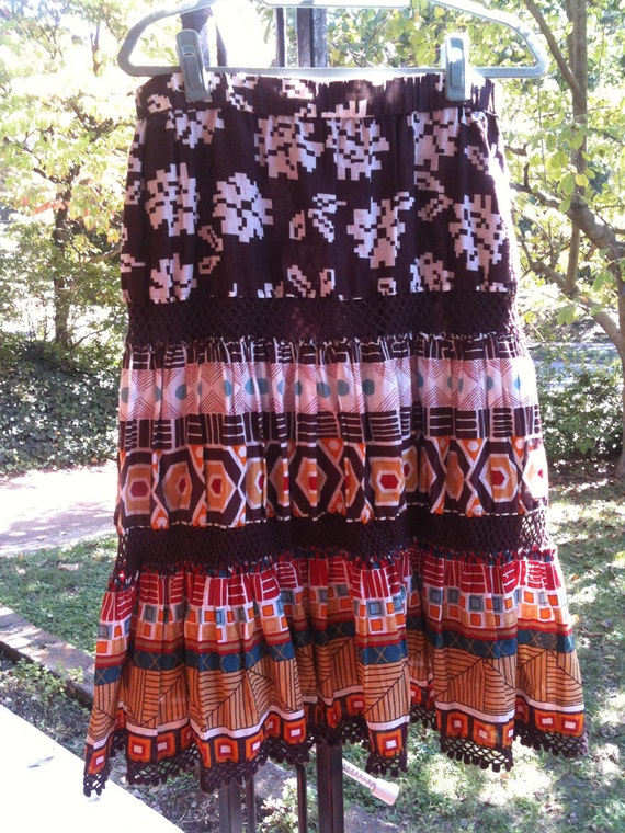 Navajo+Clothing+Patterns SALE!! Navajo Pattern Vintage Skirt size L native american clothing ...