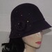 Dark Purple Eggplant Wool Felt Womans Cloche hat