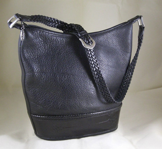 Vintage Brighton Bucket Bag Crossbody Shoulder Bag Black