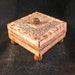 Handmade Box Carved Burned Wood Bone Inlay Accessory Decor Treasure Numbered