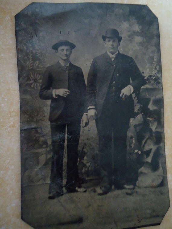 Vintage Tintype Photo 1800s Photo of Couple of by GoingBizerklee