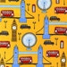 Next Stop London in Yellow, Laurie Wisbrun for Robert Kaufman Fabrics, Half Yard, 1/2 Yard