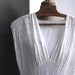1940s italian Lingerie. White silk satin nightgown. V waistline.