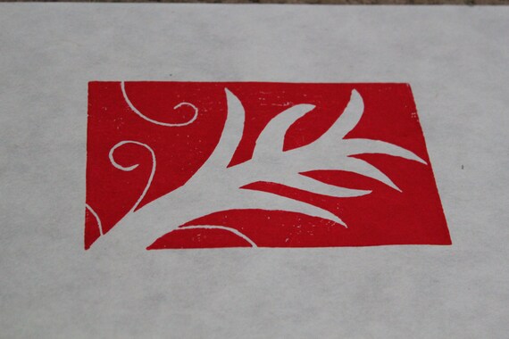 Botanical colorful wood block prints on 9x12 paper